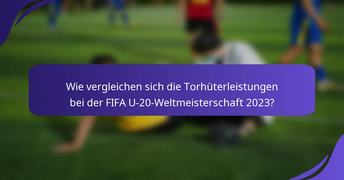 Wie vergleichen sich die Torhüterleistungen bei der FIFA U-20-Weltmeisterschaft 2023?